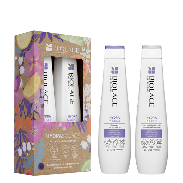 Biolage HydraSource Shampoo & Detangling Solution 400ml Duo Pack